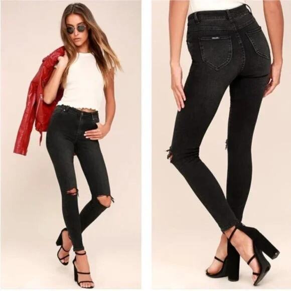ROLLA'S Denim - ROLLA'S Westcoast Ankle Skinny Jean Mid Rise Dusty Black Wash Distressed Size 26